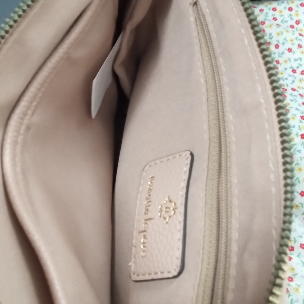 Nanette Lepore Mini Shoulder Purse Faux Leather Pink Blush Full Zip - Picture 4 of 11